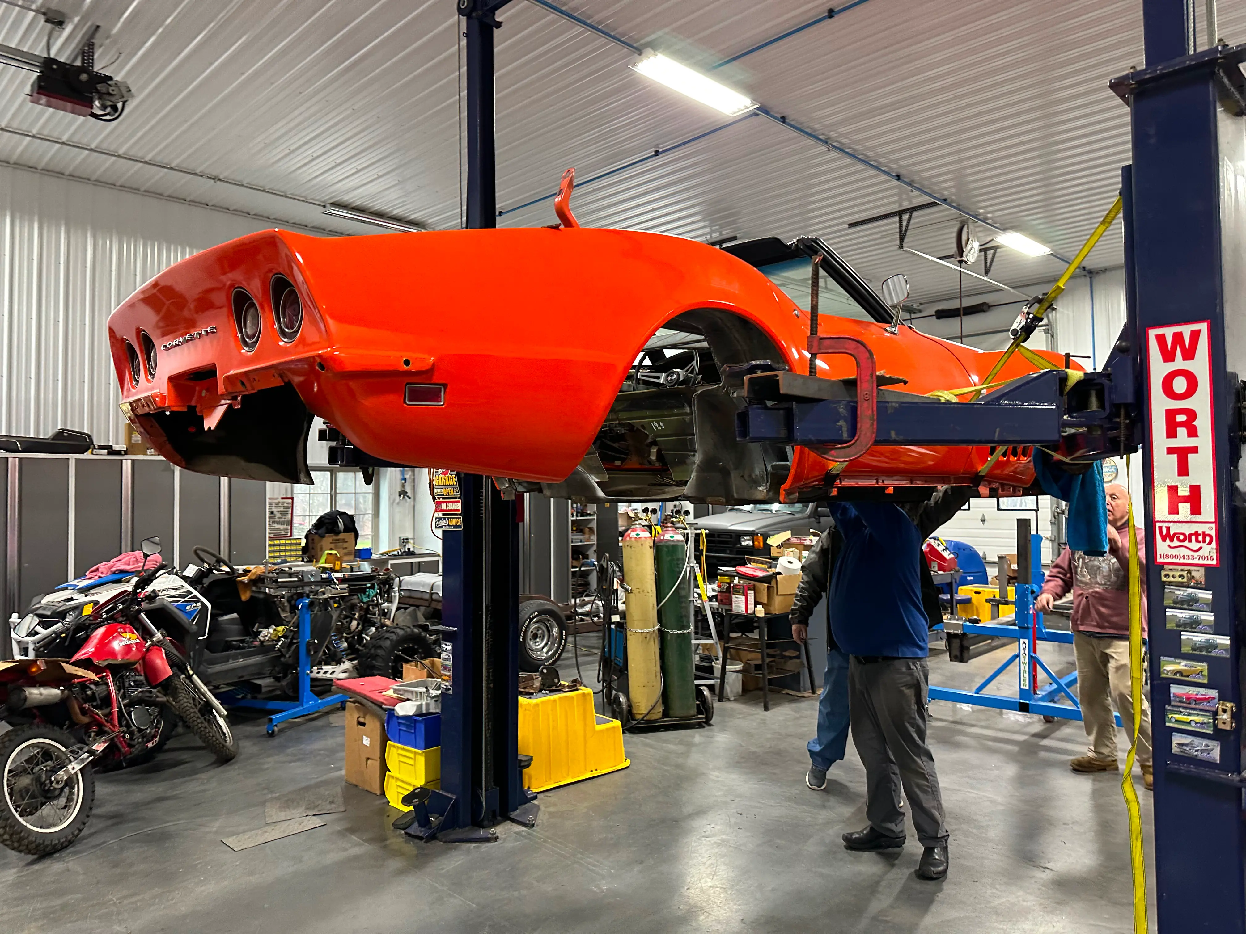 The body hanging in the air