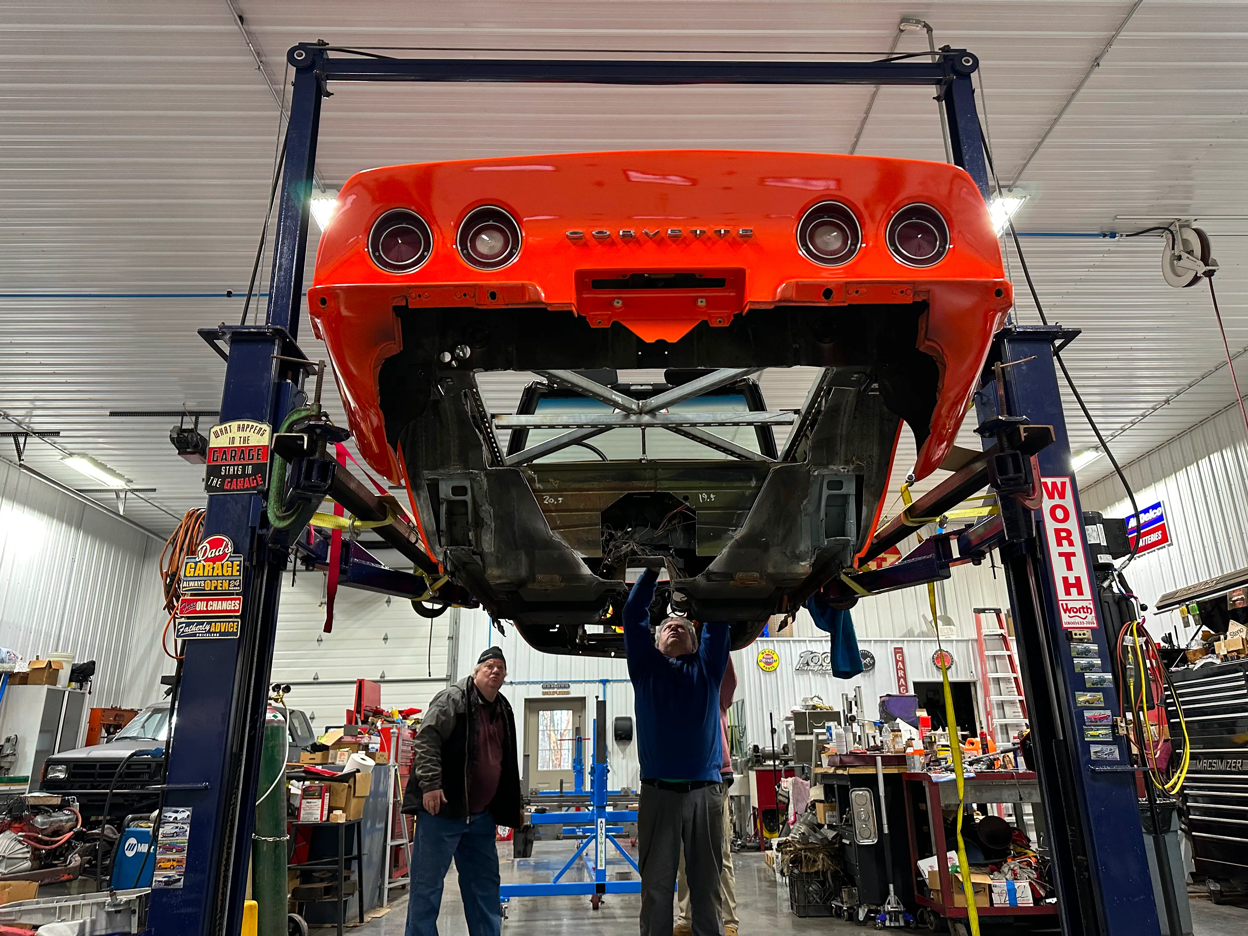 The body hanging in the air