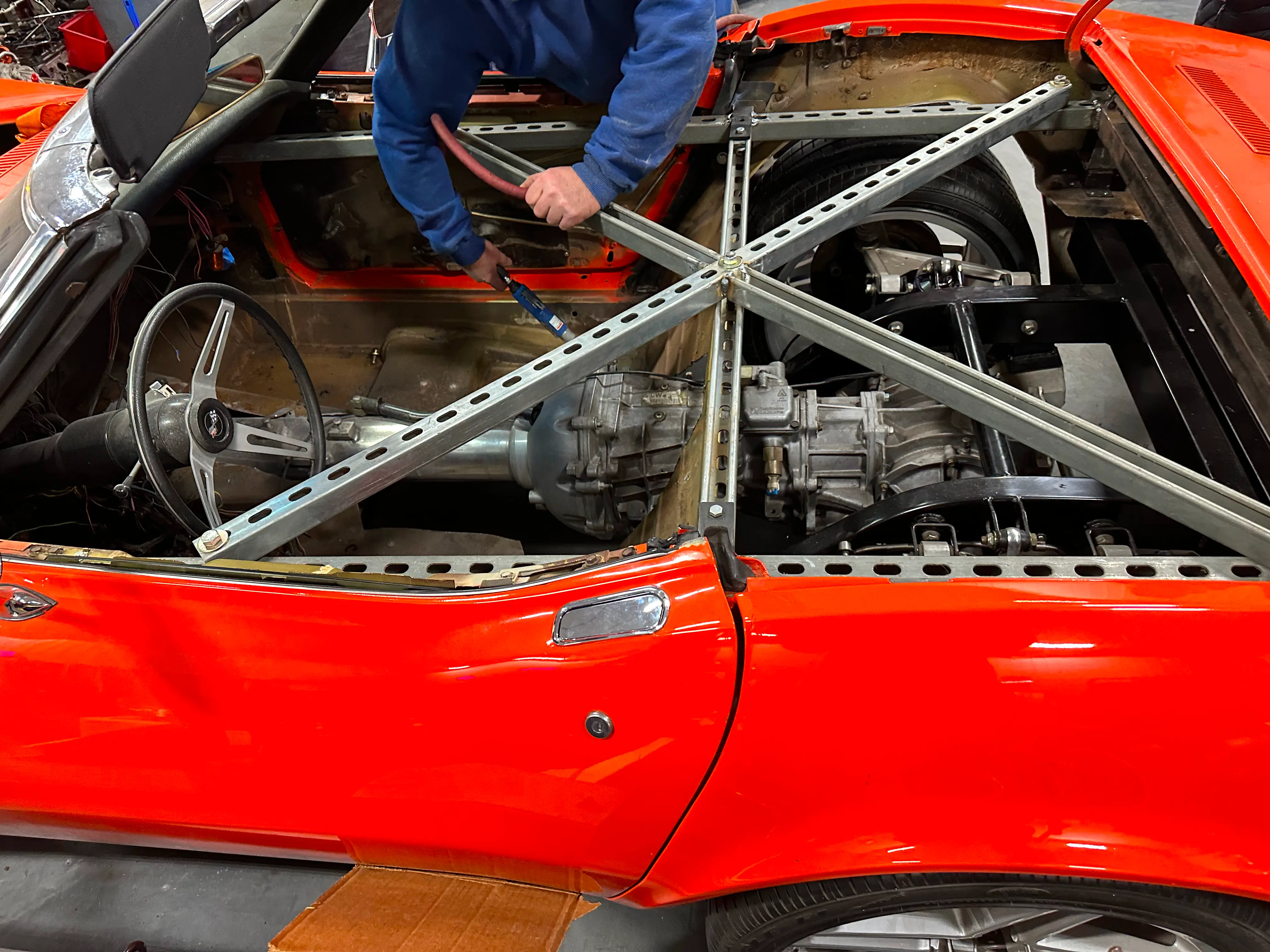 Finishing the last of the cutting to lower the body