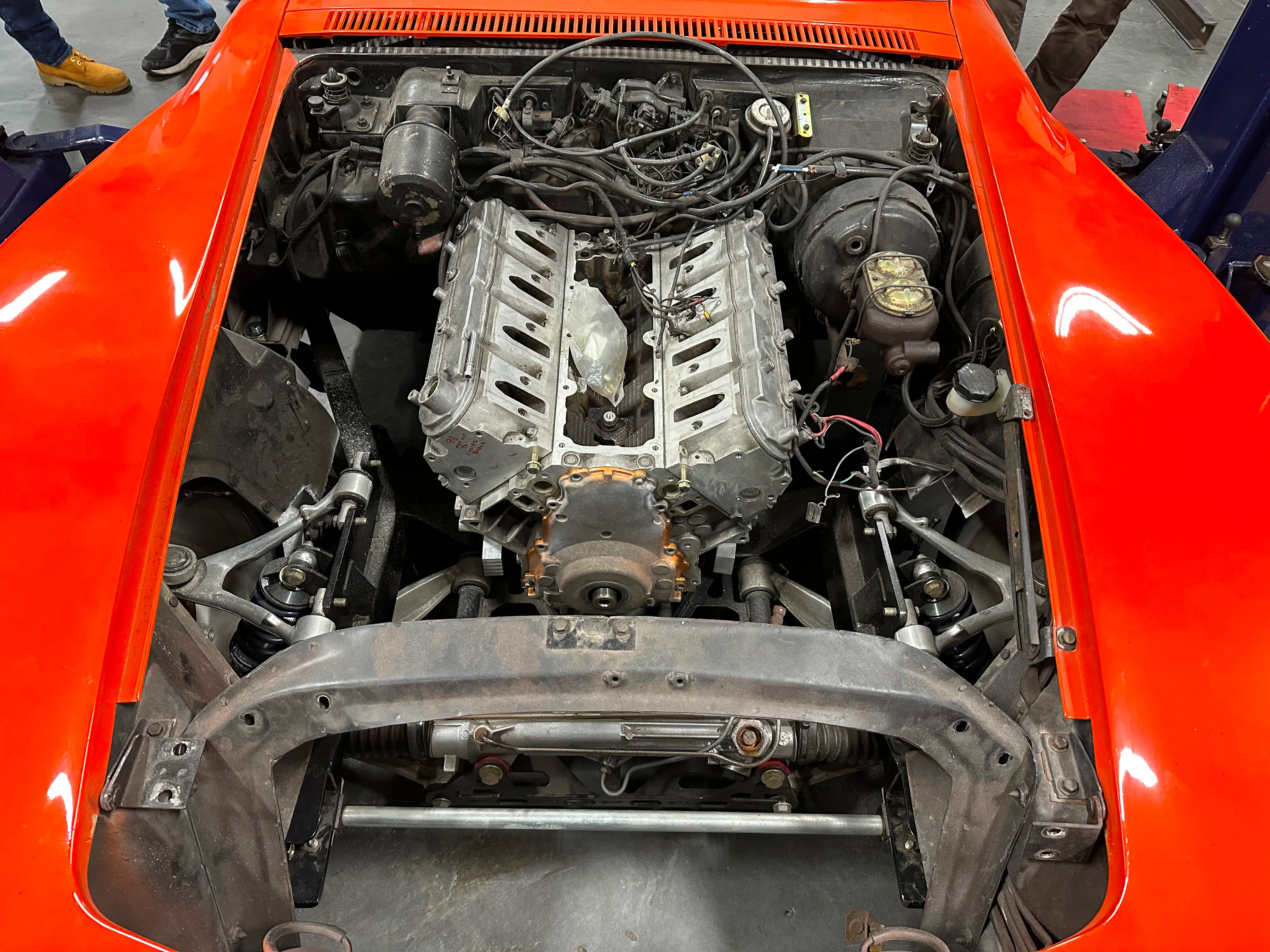 The engine in its approximate place