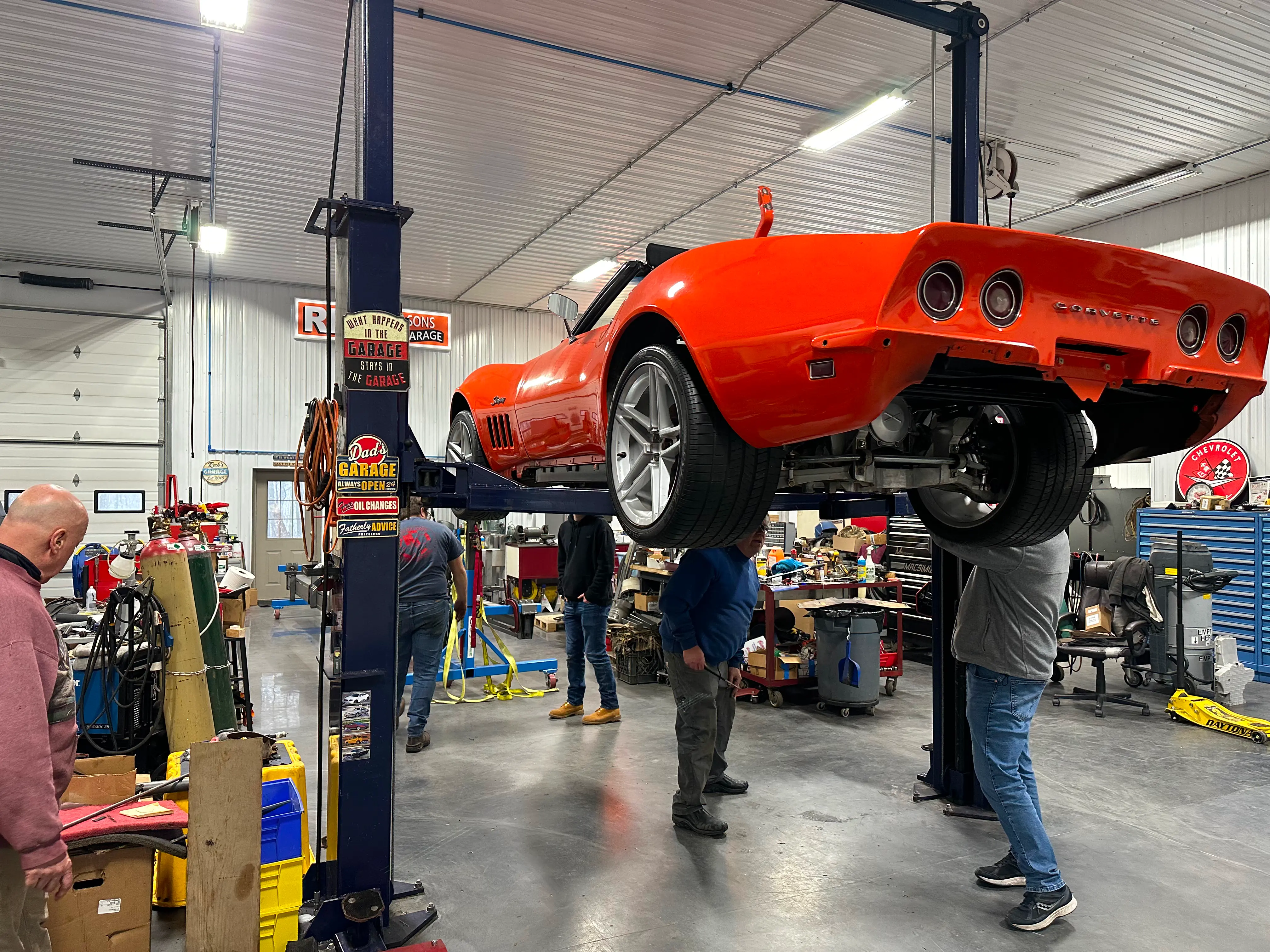 The body in the air with the new chassis