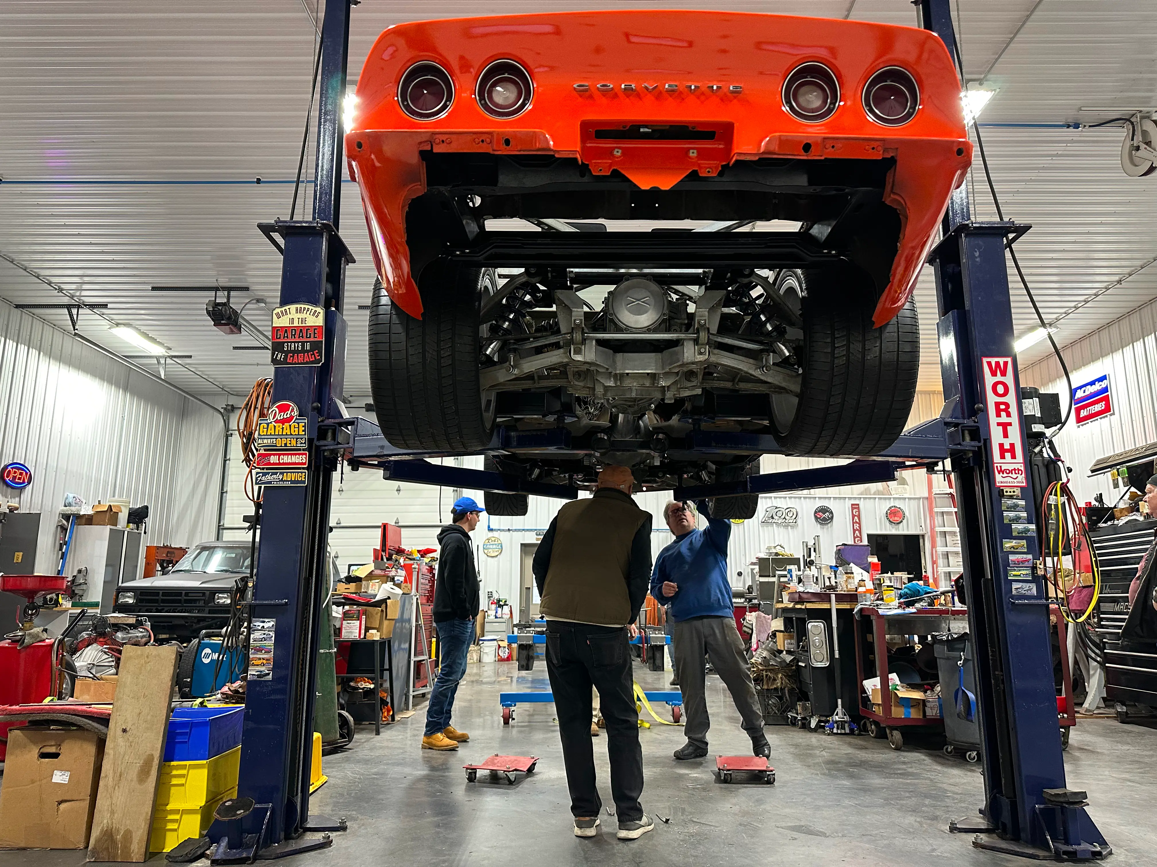 The body in the air with the new chassis